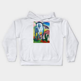 Blue horse art print by Franz Marc. Kids Hoodie